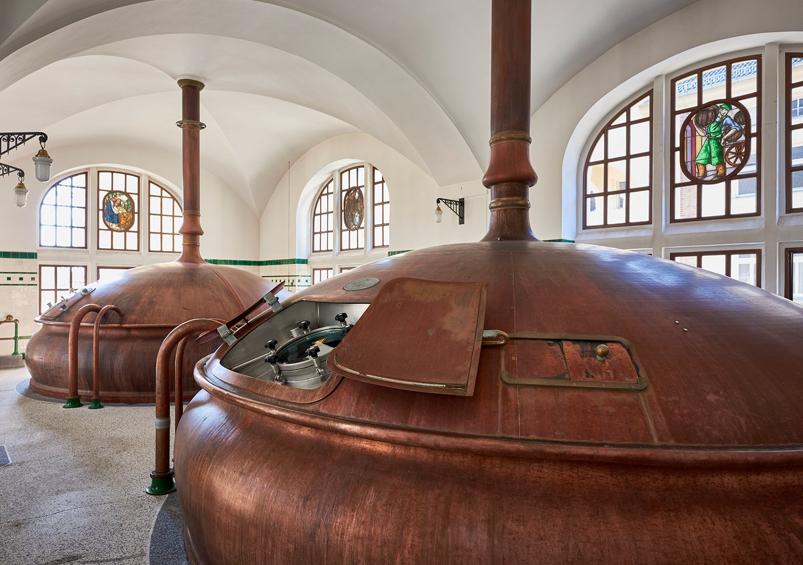 Kupferkessel der Brauerei