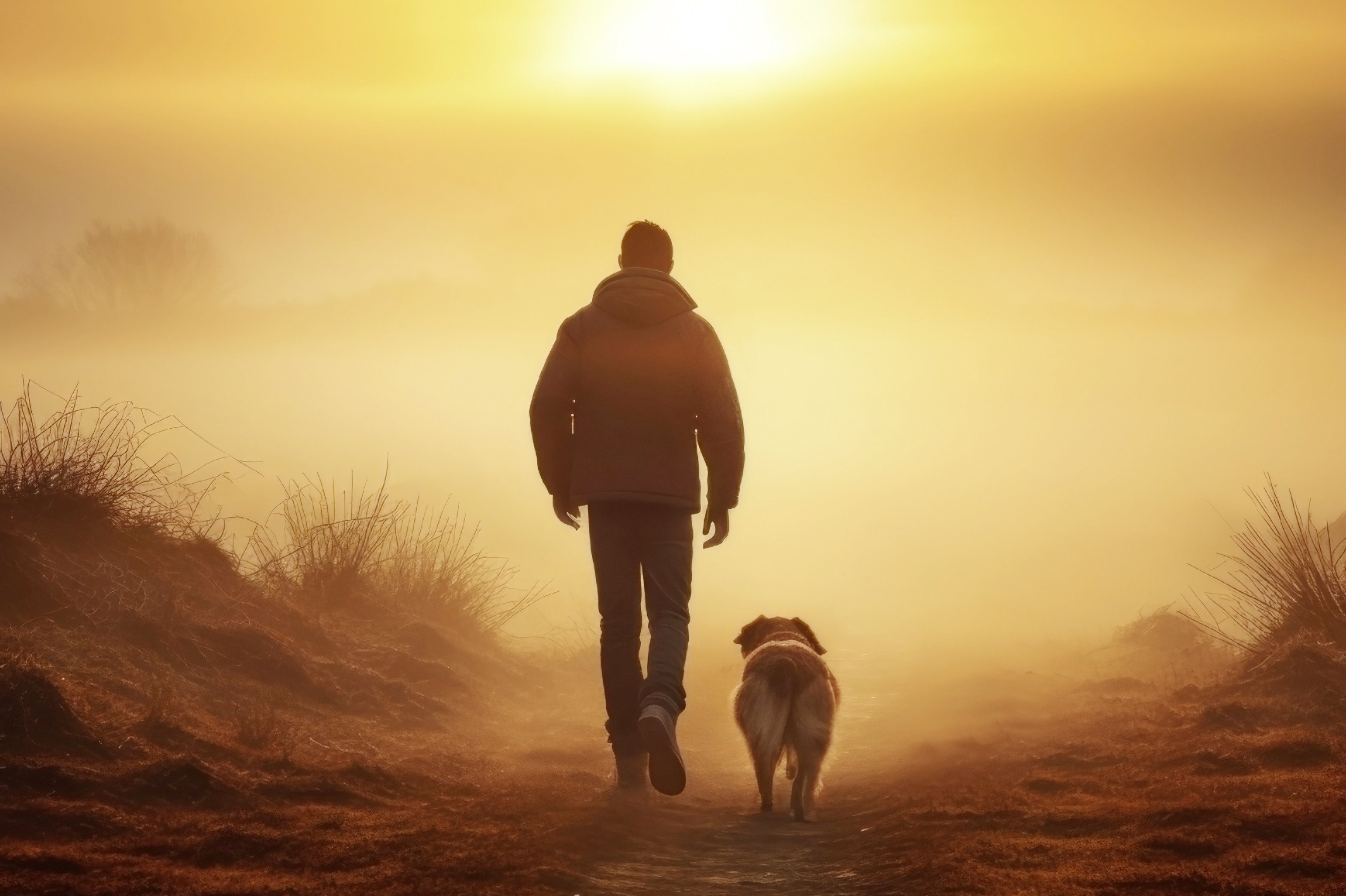 Mann mit Hund