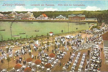 Postkarte Lunapark am Auensee aus dem Jahr 1915