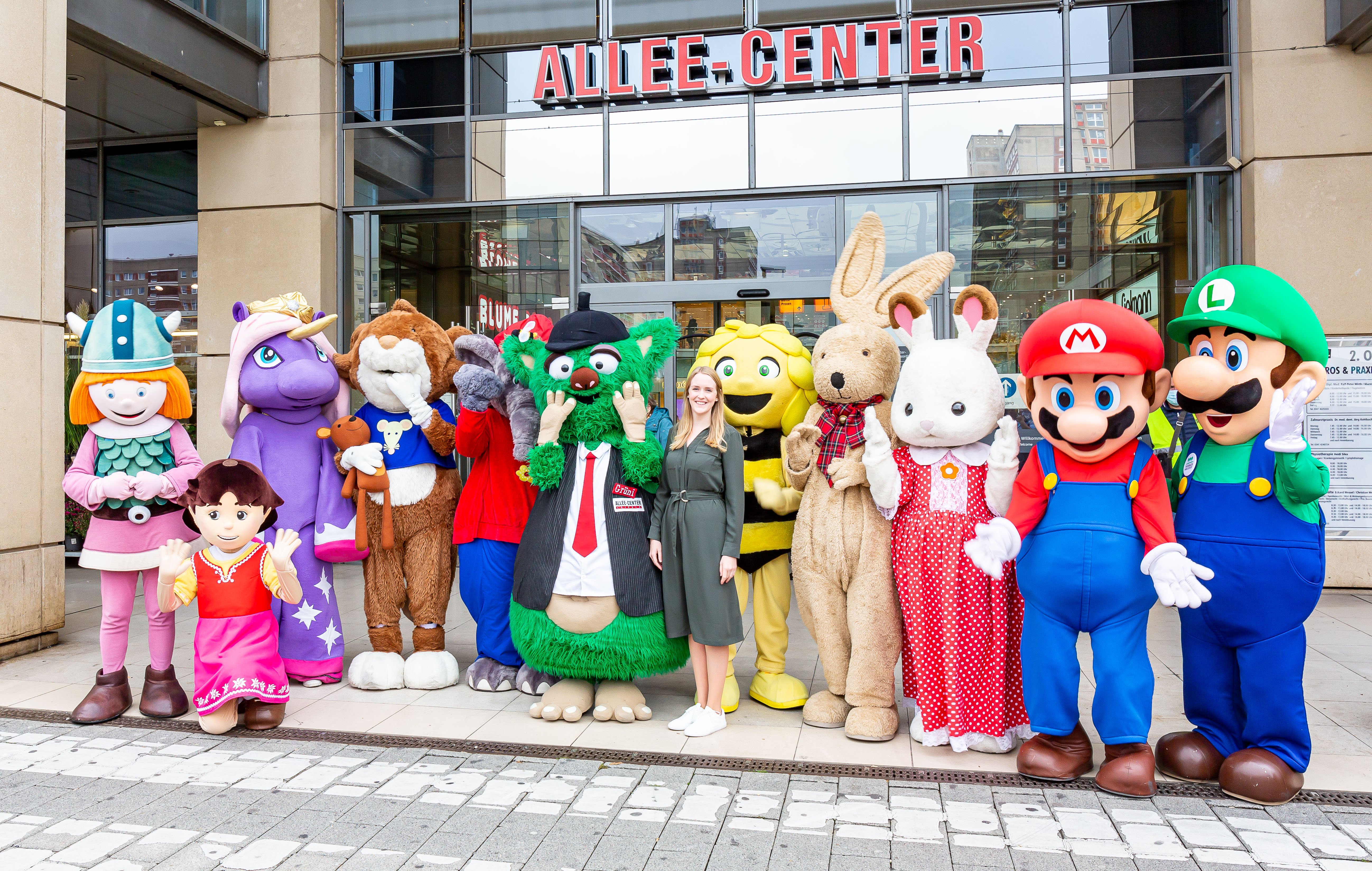 Maskottchentreffen im Allee Center Leipzig