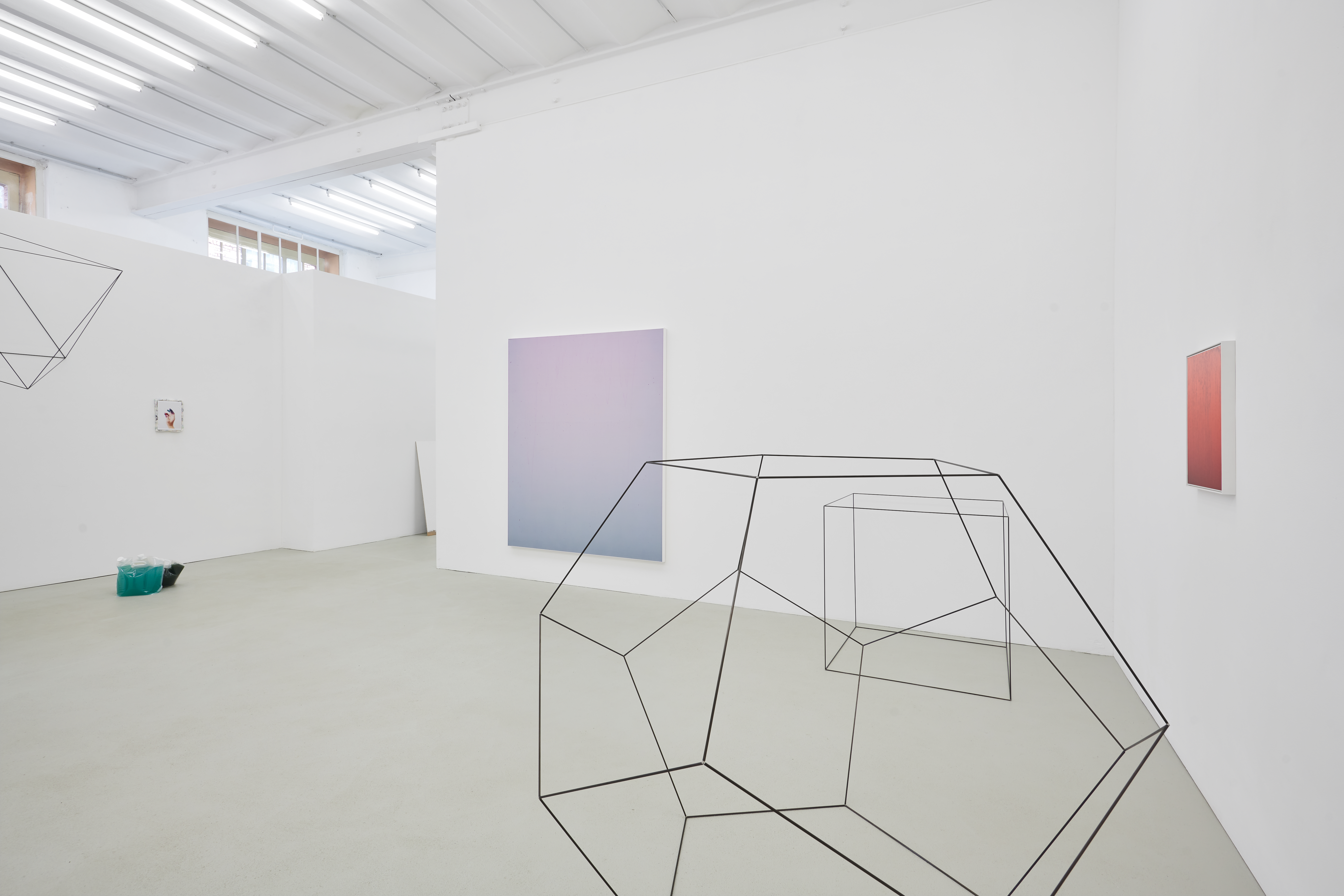 Ein weißer Raum mit Kunst