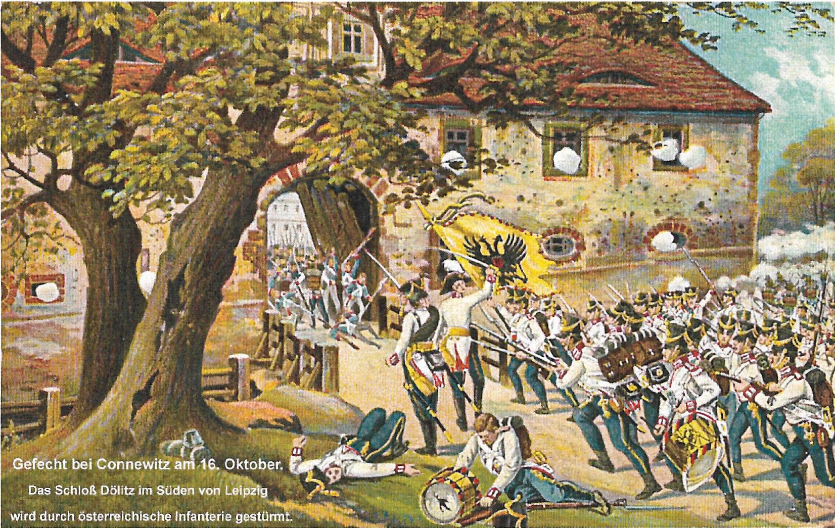 Historische Zeichnung der Völkerschlacht